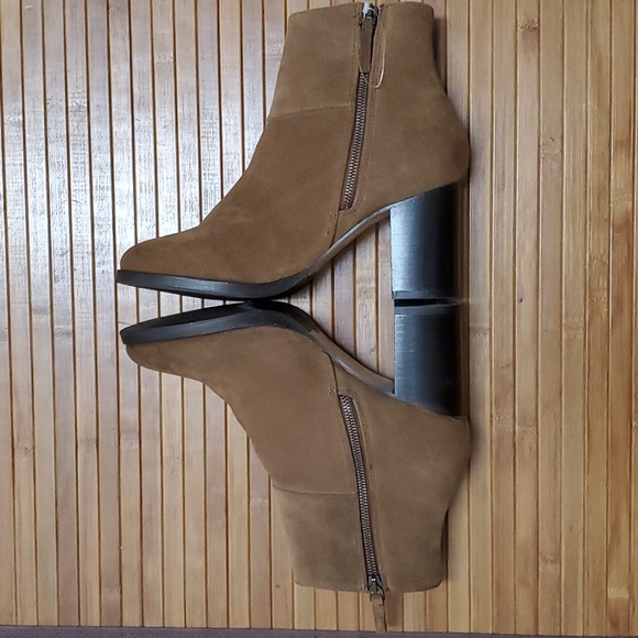 THURSDAY BOOT COMPANY, The Modern Zip Up Suede Ankle Boots, Cognac, Size 8, NWOT - Picture 3 of 8